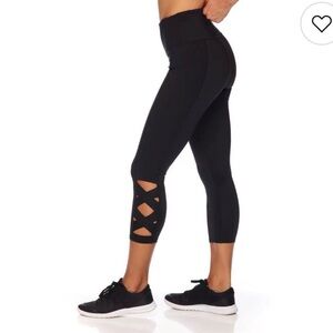 GAIAM Om High waisted Capri Leggings with Side cross Detail